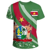 SURINAMO Vėliavos Spaudinys 3D Sportiniai Drabužiai, Greitai Sugeriantys Drėgmę, Kvėpuojantys, Vyrams ir Moterims, Marškinėliai, Futbolo Džersis, Laisvi, Bėgimui, Trumpomis Rankovėmis, Viršutinė Dalies Drabužis XS red