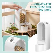 Hamster Feeder Clear Food Dispenser for Small One Size balta