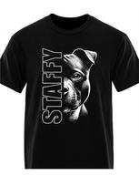 Unisexs Staffordshire Bull Terrier TShirt with Stafford Tartan Print Casual RoundNeck TShirt Perfect Gift for Pet Owners 4XL gray