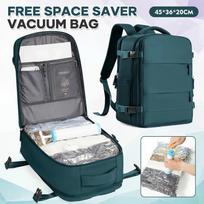 45x36x20cm Vacuum Storage Travel Backpack Durable Lightweight Compression Bag for Clothing Commuter povo mėlyna spalva