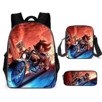 Sonic elementary school student schoolbag three-piece set anime cartoon backpack shoulder bag pencil case  47-NMAOV