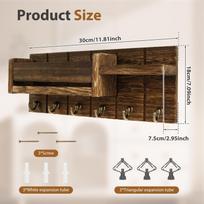 Mail Organizer for Wall Mount Mail Organizer for Wall Mount Key Holder with Shelf Includes Letter Holder and Hooks for Hallway ruda