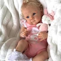 NPK 48 cm Realistiška Reborn kūdikio lėlė - Rankų darbo silikoninė galva ir galūnės su minkštu medvilniniu kūnu Cloth Body beige