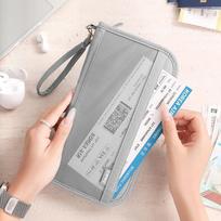 RFID Anti-Theft Travel Passport & Document Organizer pilka