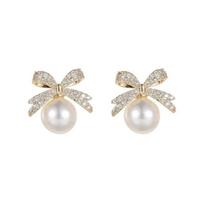 Silvers Needle Korean Simples Earrings Niches Temperament Personality Earrings Women's High-end Pearl Earrings One Size balta