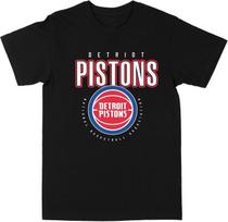 NBA Detroit Pistons Logotipo kontūro juodi marškinėliai S juoda