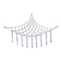 Boho žaislų hamakai Sienos kampo kabinamas laikymo tinklas Austas kutų organizatorius Tinklelis Miegamojo, vaikų darželio, žaidimų kambario žaislų laikymui Purple with hook white