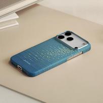 PITAKA Apple iPhone 17 Pro Case Full Coverage Camera Button Kevlar Magnetic Naked Feel Luxury Protective Cover Clear Dream Blue