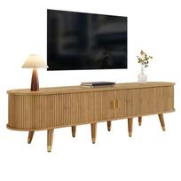 Televizoriaus spintelė su stumdomomis durimis, TV baldai, TV stovas, Žema TV spintelė, TV laikiklis. Unikalus dizainas. 175 x 38 x 45 cm natūrali