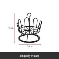 Stylish Rotating Wrought Iron Outdoor Shoe Drying Rack for Multiple Pairs black
