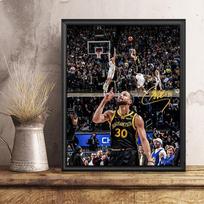 Brangdy Stephen Curry Signature Framed Poster white