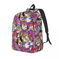 Nuostabus skaitmeninis cirkas Animacinis anime žaidimas Kuprinė Vidurinė aukštoji kolegija Mokyklos mokinys Kuprinė vyrams moterims Dieninė kuprinė Lauko 14cm x30cm x 40cm gray