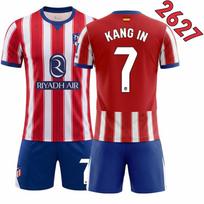 2627 Dryžuoti klubo marškinėliai Nr. 19 Alvarez 7 Li Gangren Atletico Madrid Namų Futbolo Apranga 16 red