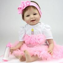 NPK 22  Reborn Dolls minkštas silikoninis vinilas rankų darbo realaus gyvenimo kūdikių kalėdiniai mergaičių žaislai beige