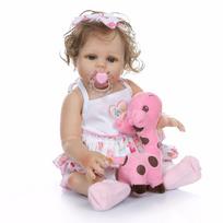 NPK 47 cm naujagimio Bebe lėlė Reborn Baby Girl lėlė įdegusia oda viso kūno silikoninės vonios žaislinės lėlės 48cm white