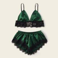 Passion Lace Camisole Sexy Lingerie for Women 2XL žalia