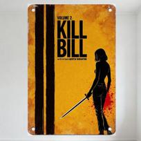Kill Bill: Volume 2 Vintage Tin Sign Wall Mountable Metal Poster with Sword - wielding Woman & Blood Splatter Design for Home Ba 20x30cm（7.8x11.8inch）
