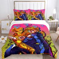 JOJO Anime Print 3 Piece Bedding Set For Boys Adults Quilt Covers Pillowcases Fashion Bedding Gift 70x133cm 2pcs pink