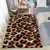 Leopardo rašto kilimas Faux Fur tekstūra Neslystantis Patvarus Dekoratyvinis kilimas svetainei, miegamajam, prieškambariui Modernus namų dekoras 80x120cm gray