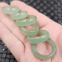 Dongling Jade Unisex Grass Green Finger Ring and Key Pendant with Prayer Beads Inner Diameter Approx. 17-19 mm gray