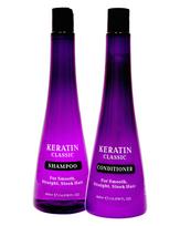 Xpel Marketing KERATIN CLASSIC HAIR SHAMPOO & CONDITIONER with Lecithin & Niacinamide for Dry & Frizzy Hair, for Smooth, Straight, Sleek Hair, For a blue