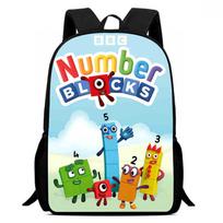Skaitmeniniai statybiniai kaladėlės Numberblocks Kuprinė Mokyklai Didelės raiškos Daugiafunkcinė Oksfordo Lengvas Kuprinė white