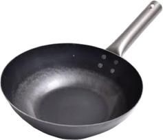 Advanced Door HANAKO Stir-fry Pan, Hammered Finish, 24cm H-24 black