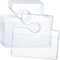 Trinkrittey 5 Pcs Horizontal Clear Parking Permit Holder Parking Pass Holder Rearview Mirror Hanger Parking Permit Card Holder for Car Passes white