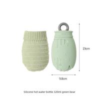 Small Hot Water Bottle, Water-Filled Warm Water Bag for Menstrual Pain Relief, Mini Size for Girls, Baby-Specific Silicone Hand Warmer 320ML žalia