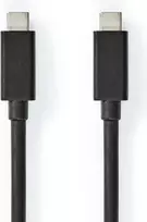 Nedis USB-C™ laidas | USB 3.2 Gen 2x2 | USB-C™ kištukas – USB-C™ kištukas | 100 W | 4K@60Hz | 20Gbps | nikeliuotas | 1,00 m | apvalus | PVC | juodas | Dėžutė