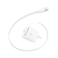 Belkin BOOST CHARGE Pro 67W Dual GaN Wall Charger su ištraukiamu USB-C laidu, baltas