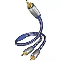 in-akustik Premium Y Subwoofer Cable - 2x RCA Male to 1x RCA Male, 3.0 m, Black
