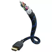 IN-AKUSTIK Premium Ultra High Speed HDMI 2.1 Cable with Ethernet 3m Triple Isolation Black/Blue 10K 120Hz