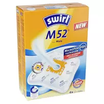 Swirl M 52 MicroPor Plus dulkių siurblio maišeliai (4 vnt.) su filtrais