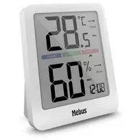 Mebus 40928 Termo-higrometras Baltas Vidaus Lauko Temperatūros Drėgmės Monitorius su LCD Ekranu