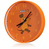 DieMaus sieninis laikrodis vaikams – tylus kvarcinis analoginis laikrodis, 25 cm, įvairiaspalvis, mokomasis dizainas
