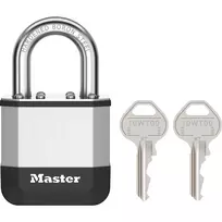 Master Lock Elite 45mm Laminated Padlock su 25mm Kabliu, 5-pin Cilindru, Sidabrinis/Pilkas