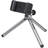 Kaiser Smartphone Tripod 6016 - Kompaktiškas aliumininis/plastikinis trikojis su rutuline galvute ir išmaniojo telefono laikikliu, juodas/sidabrinis