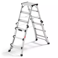Hailo Master DTL100 2x4 - 2x6 pakopų teleskopinė kombinuota kopėčios 150 kg aliuminis