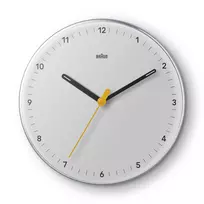 Braun BC26W Kvarcinis sieninis laikrodis analoginis tylus 23 cm baltas