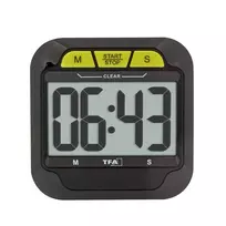 TFA Dostmann skaitmeninis laikmatis ir chronometras su dideliais skaitmenimis, juodas (38.2054.01)