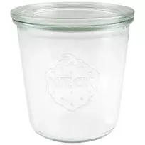 WECK formos stiklainiai 580ml 6 vnt. komplektas - Skaidrūs stikliniai konservavimo stiklainiai su dangteliais, spaustukais ir guminiais žiedais