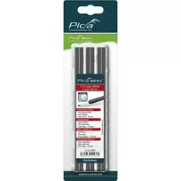 PICA BIG DRY Refills Carpenter 2H - 12 švino, stačiakampiai 2x5 mm, 150 mm, juodas grafitas