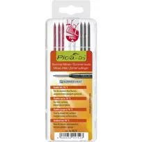 PICA-MARKER Pica DRY Refills SUMMER HEAT – 8 šerdelių (grafitas, raudona, geltona) 2,8mm