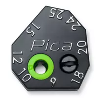 PICA-MARKER Pica Scriber Block – Juodas ABS plastiko žymėjimo blokas su pieštuko galąstuvu, kompasu, lygiagrečių linijų ir gylio žymėjimo kreiptuvu, skirtas Pica-Dry Longlife automatiniam pieštukui