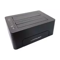 LC-Power LC-DOCK-C-V2 USB-C Docking Station su HDMI, DisplayPort, VGA, 3x USB-A, USB-C duomenims, USB-C PD 100W, Gigabit Ethernet, SD/microSD kortelių skaitytuvu, 3,5 mm garsu, pilka