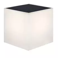 NewGarden WALLY 18x18x18 sieninis vazonas su saulės energija ir integruotu LED šviestuvu, šilta balta 3000K, 1 liumenas, matinė balta