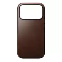 NOMAD Modern Leather Case for iPhone 17 Pro - Rustic Brown Horween Leather with MagSafe