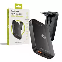 Mobile Origin 65W GaN Slim Dual USB-C Single USB-A Black Wall Charger