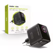 Mobile Origin 65W GaN Charger PW3 USB-C Retractable Cable 65cm + USB-A Black
